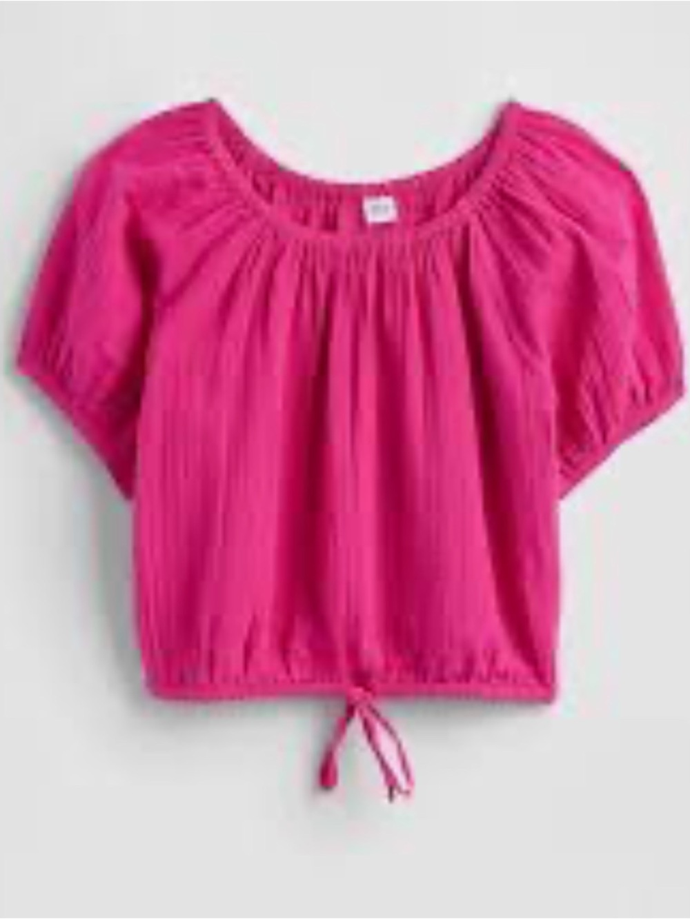 GAP 100% Cotton Relaxed Gauze Tie-Hem Top